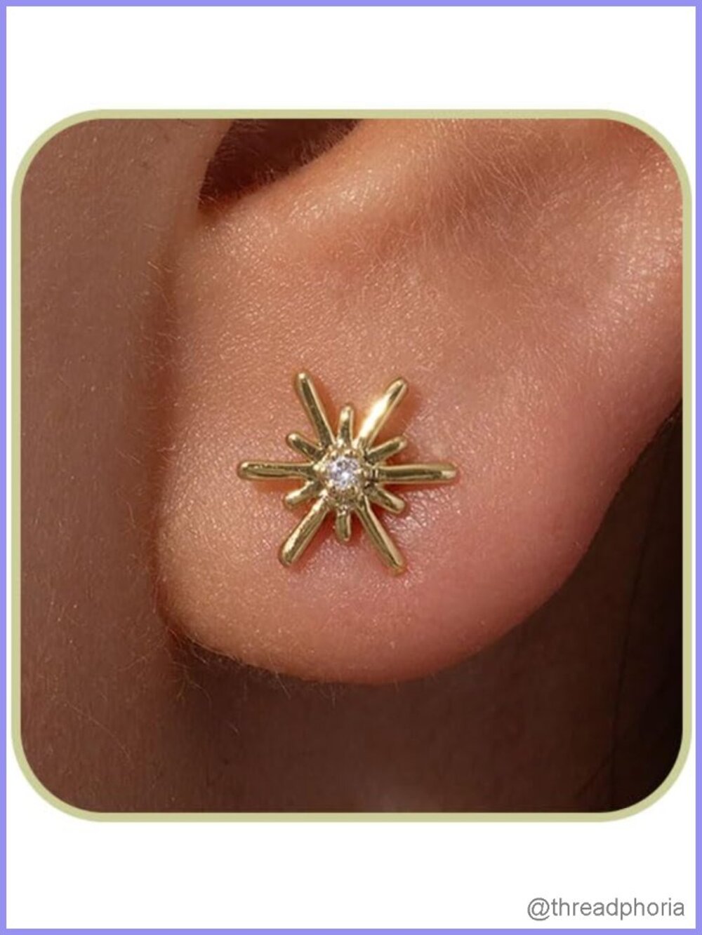 14K Gold Stud Earrings Dainty Hypoallergenic Star Earrings for Women Gifts